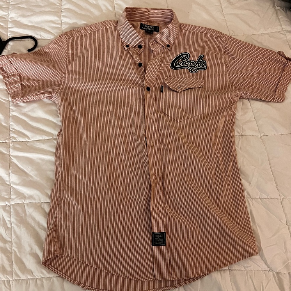 Crooks. Retro Unisex red button down. Size XL